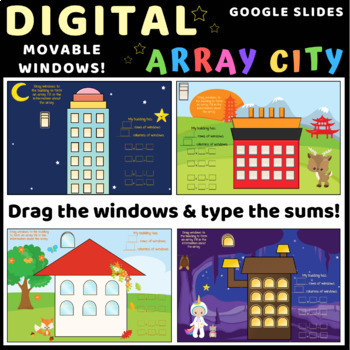 Array City Digital Multiplication Division Activity Drag windows Google Slides