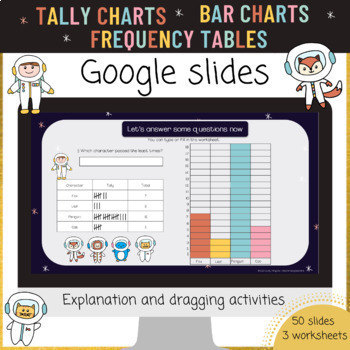 Tally Frequency Table Bar Graph Google Slides Worksheets digital printable